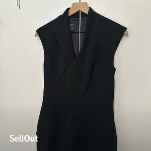 Ted Baker Women's Black Sleeveless Blazer Dress Size 2 Knee Length